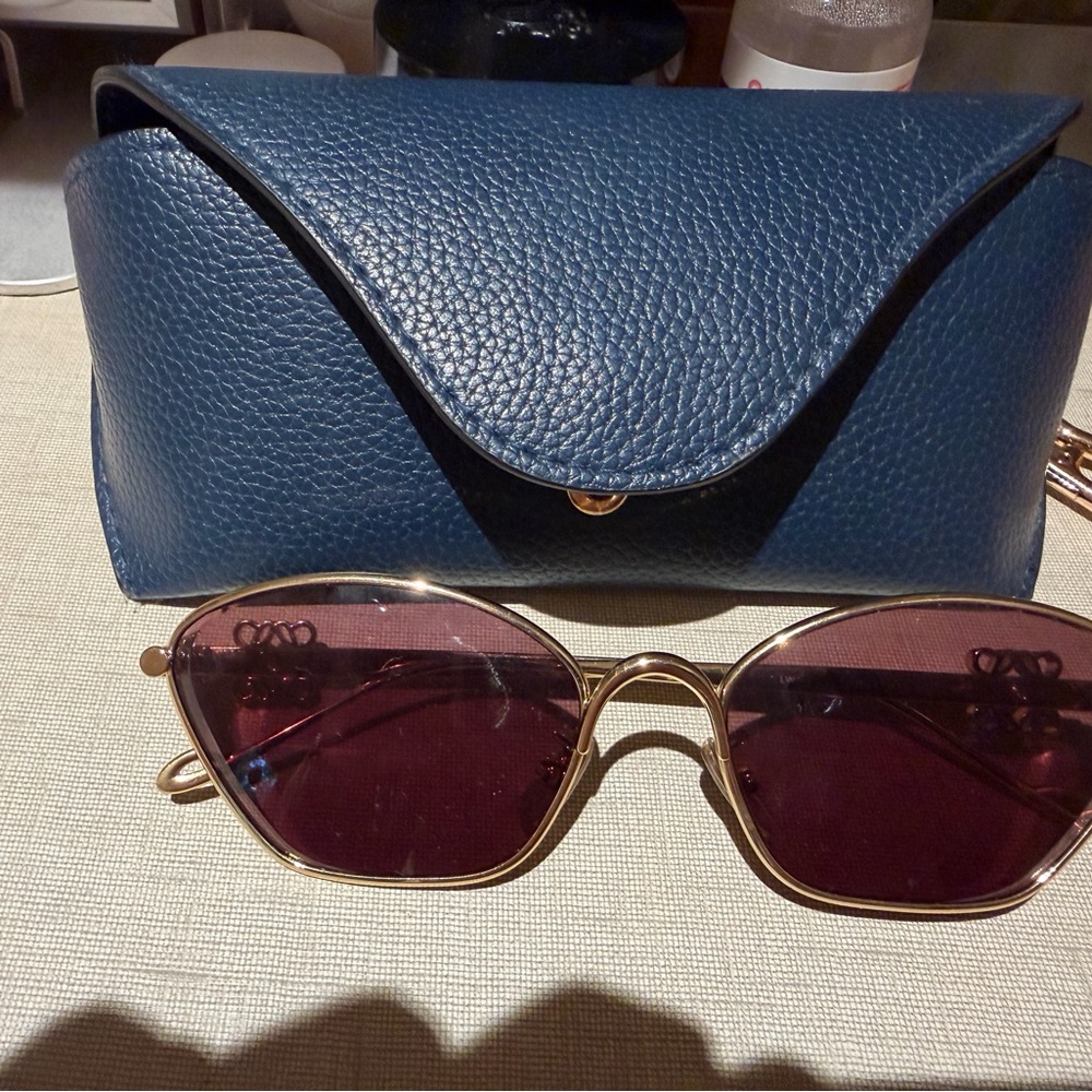 Loewe Women's Gold Anagram Hexagonal Cat-eye Sunglasses